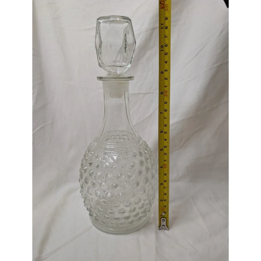Hocking Glass HOBNAIL Crystal Tall Wine Decanter‎ with Stopper